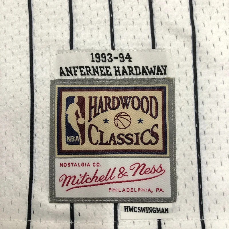 1994 Mitchell Ness Hot Print Retro Orlando Magic Basketball Jersey White #1 HARDAWAY