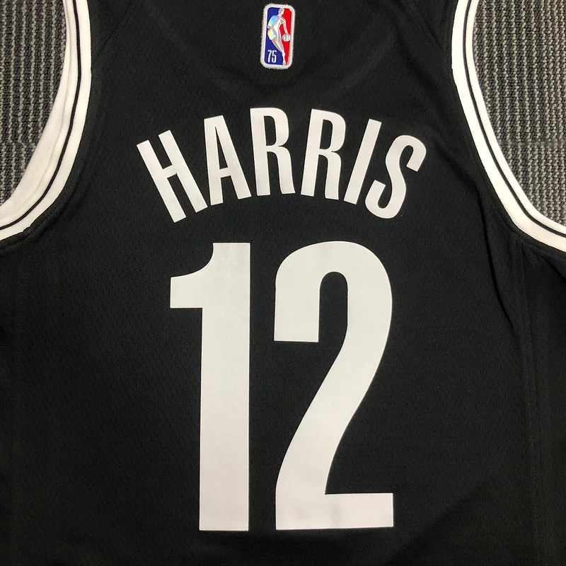 75th anniversary Brooklyn Nets Basketball jersey Black #12 HARRIS