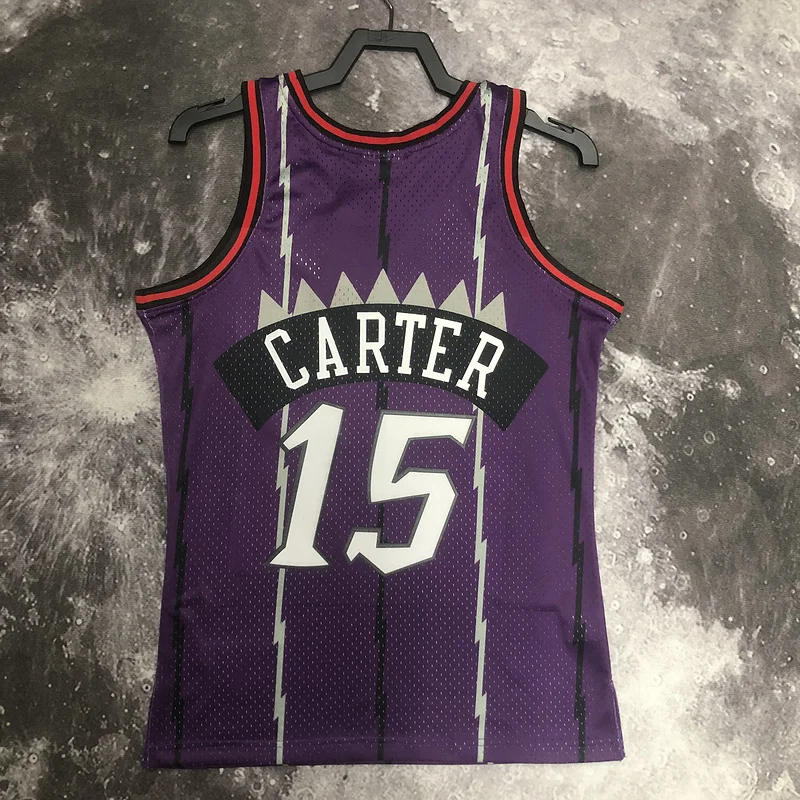 1999 Mitchell Ness Hot Print Retro NBA Toronto Raptors Basketball Jersey Purple #15 CARTER