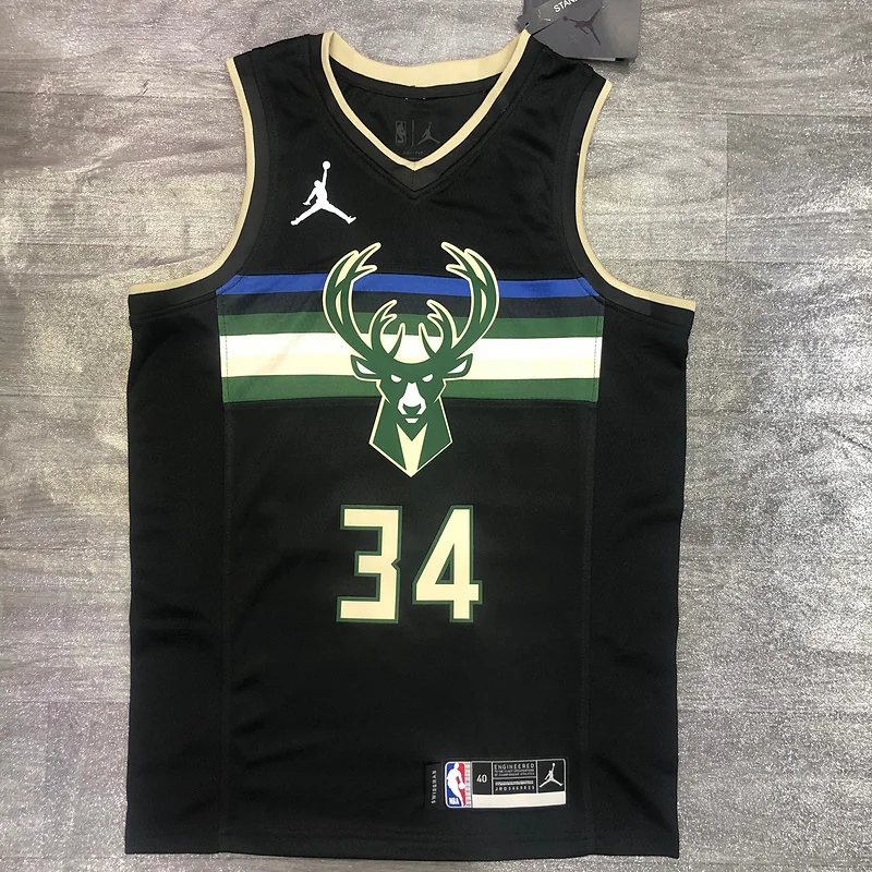 2021 Season NBA Milwaukee Bucks Basketball jersey JORDAN limited #34 Antetokounmpo