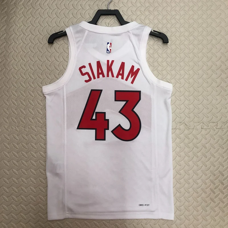 2023 NBA Toronto Raptors Basketball Jersey Home White #43 SIAKAM