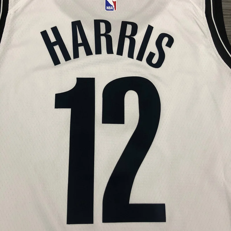 Brooklyn Nets Basketball jersey V-neck  White #12 HARRIS