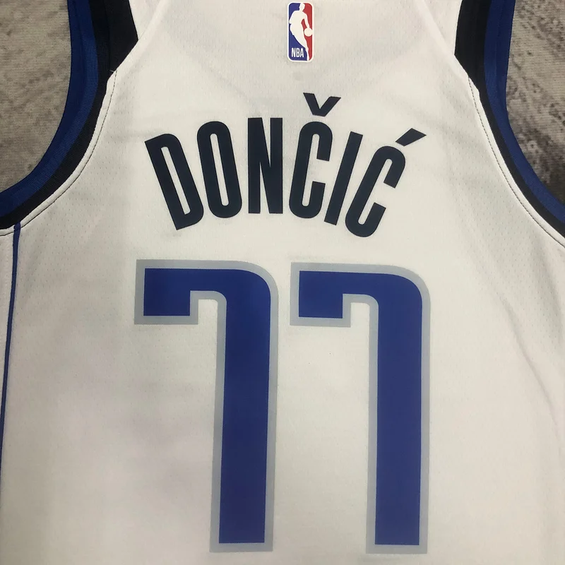 2023 Season NBA Dallas Mavericks basketball jersey White #77 DONCIC