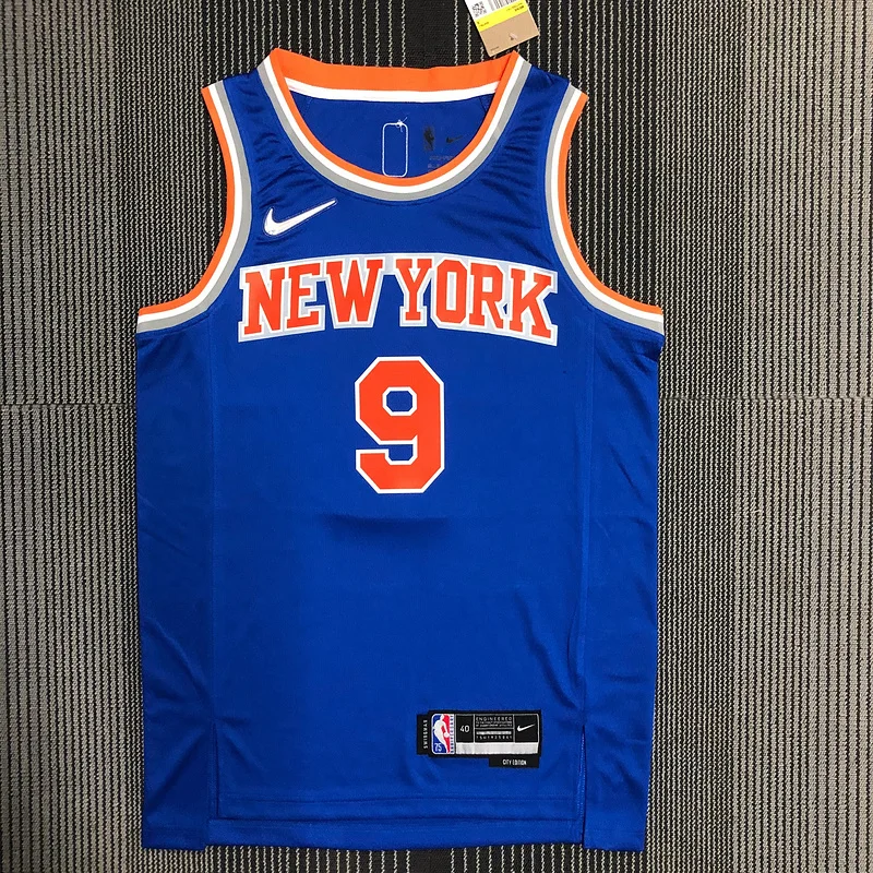 75th anniversary New York Knicks Basketball Jersey Blue #9 BARRETT