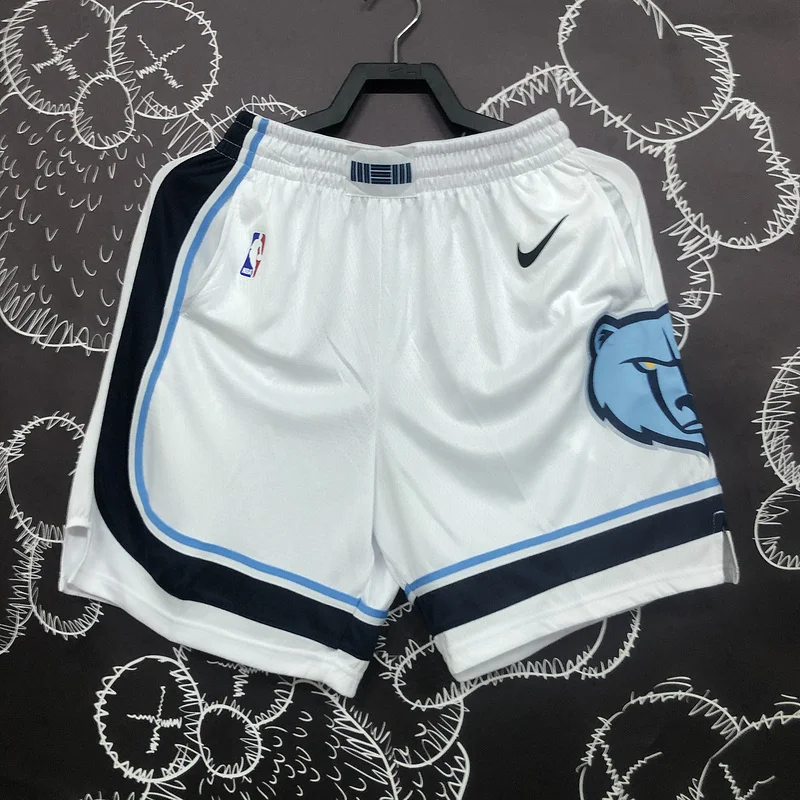 NBA Memphis Grizzlies Basketball White Shorts