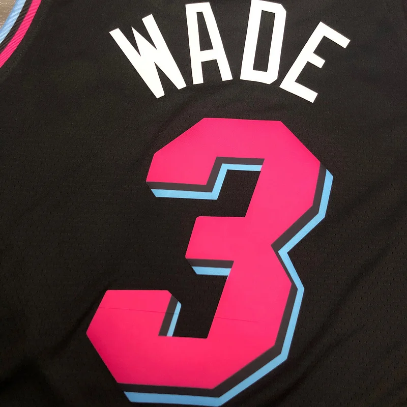 NBA Miami Heat basketball jersey round neck Black #3 WADE