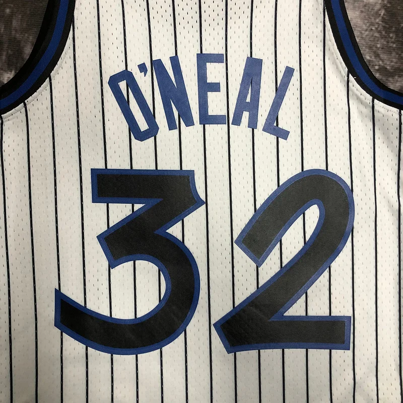 1994 Mitchell Ness Hot Print Retro Orlando Magic Basketball Jersey White #32 ONEAL