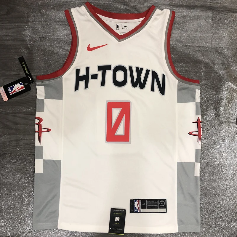 2020 Houston Rockets Basketball Jersey city version White #0 WESTBROOK