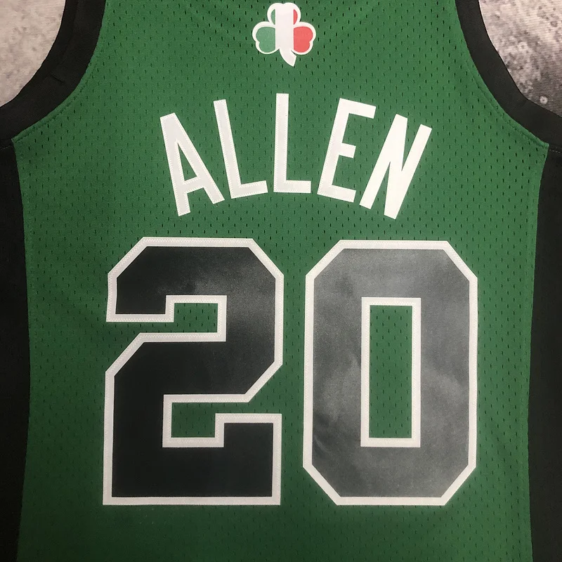 MN Hot Print Retro Boston Celtics Basketball Jersey italian race #20 ALLEN