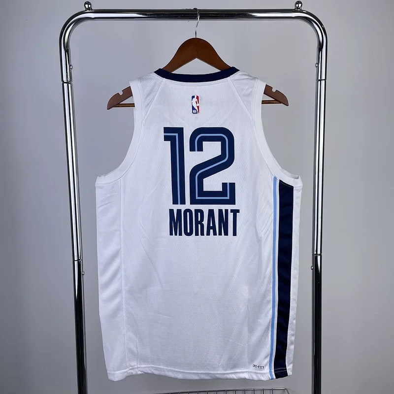 2023 Season NBA Memphis Grizzlies Basketball Jersey White #12 MORANT