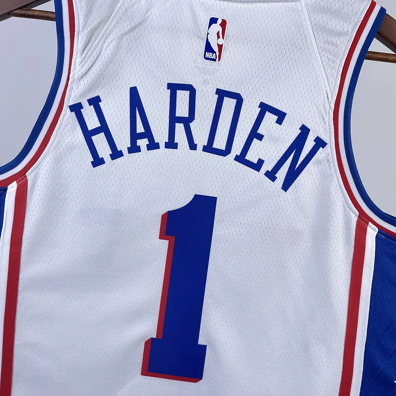 2023 Season NBA Philadelphia 76ers Basketball Jersey Home White #1 HARDEN