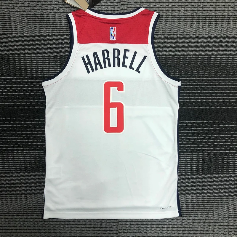 75th anniversary Washington Wizards Basketball Jersey White #6 HARRELL