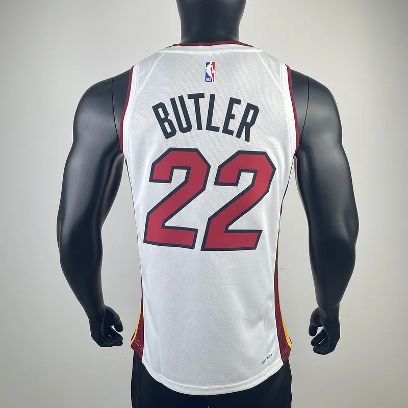 NBA Miami Heat basketball jersey V-neck White #22 BUTLER