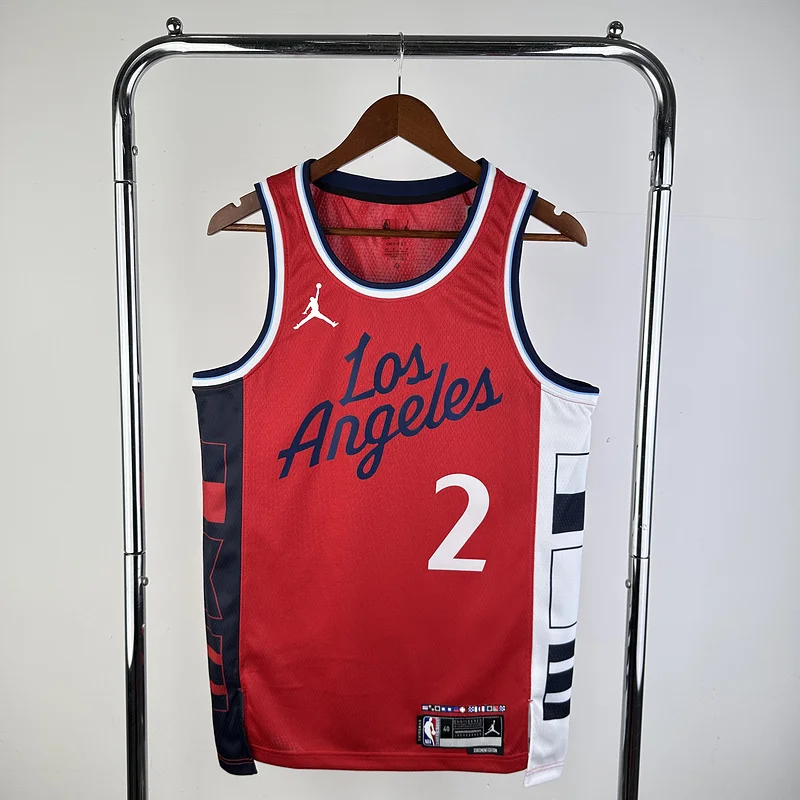 2025 Season    NBA Los Angeles Clippers Basketball jersey    trapeze  limited   Red  #2   LEONARD