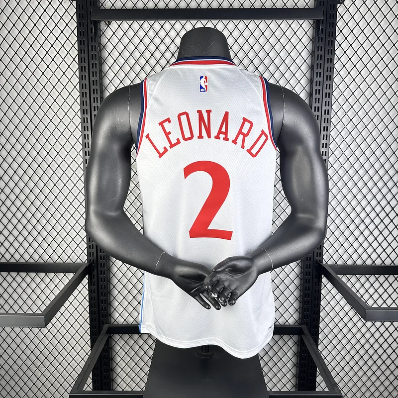 2025 Season  NBA Los Angeles Clippers Basketball jersey   Home   White  #2   LEONARD