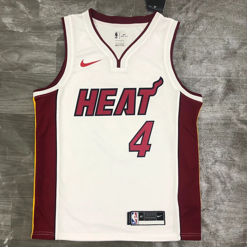 NBA Miami Heat basketball jersey V-neck White #4 OLADIPO