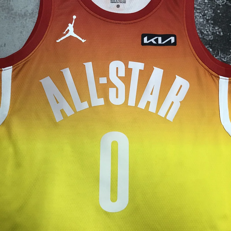 2023   All-Star   Portland Trail Blazers Basketball Jersey  Yellow  #0   LILIARD