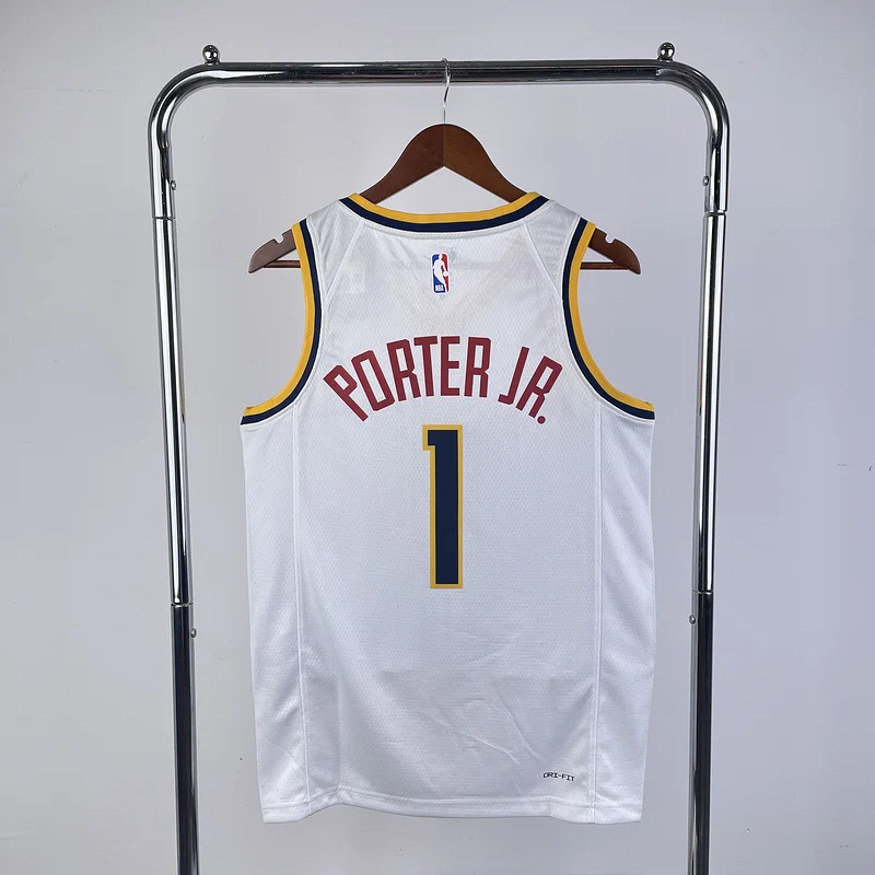 2023 Season NBA Denver Nuggets Basketball jersey White #1 PORTER JR