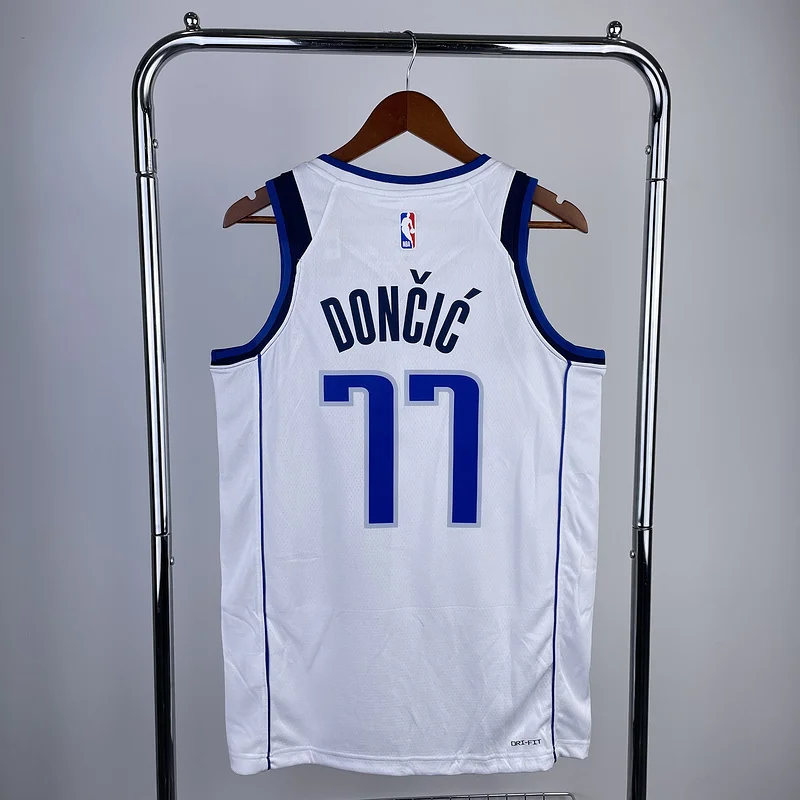 2023 Season NBA Dallas Mavericks basketball jersey White #77 DONCIC