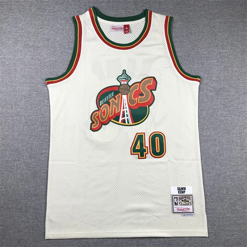 NBA Seattle SuperSonics Basketball jersey 40 white