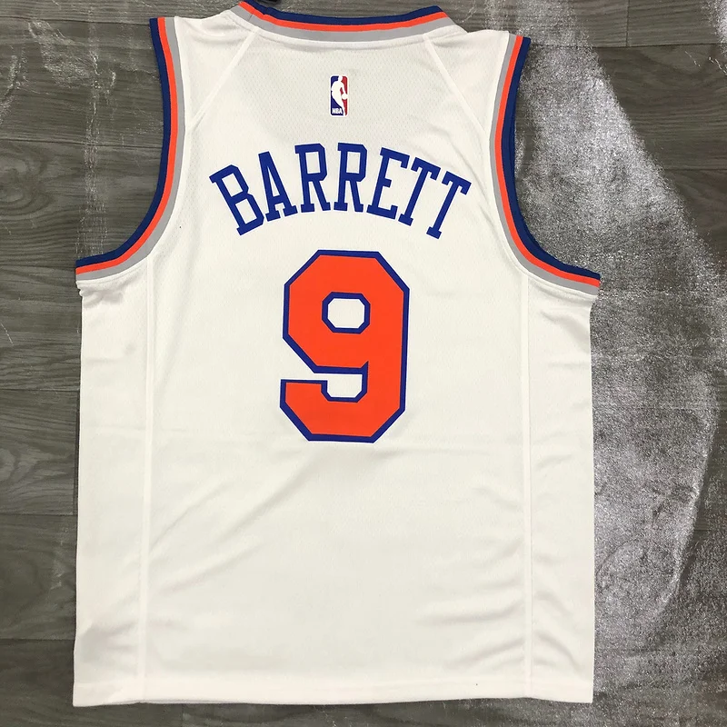 New York Knicks Basketball Jersey White #9 BARRETT