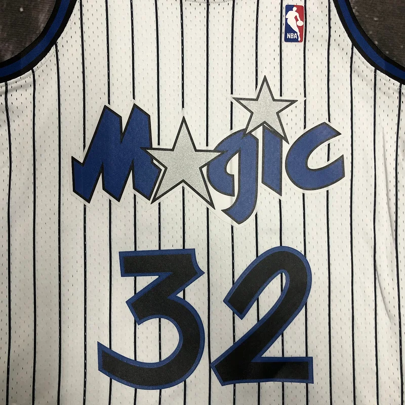 1994 Mitchell Ness Hot Print Retro Orlando Magic Basketball Jersey White #32 ONEAL