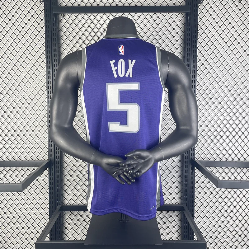 2023 Sacramento Kings Basketball Jersey Aawy Purple #5 FOX