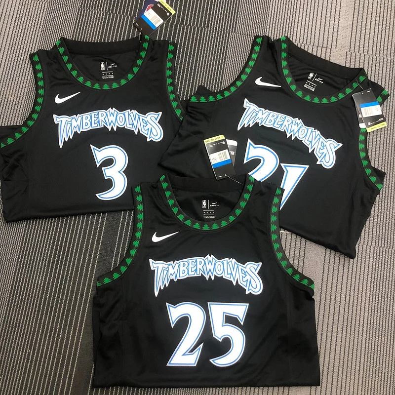 2018 Retro Minnesota Timberwolves Basketball Jersey Black #25 ROSE