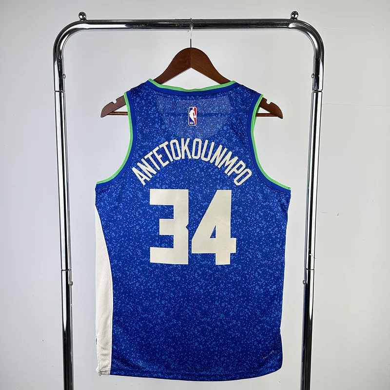 2024 Season NBA Milwaukee Bucks Basketball jersey city version #34 Antetokounmpo