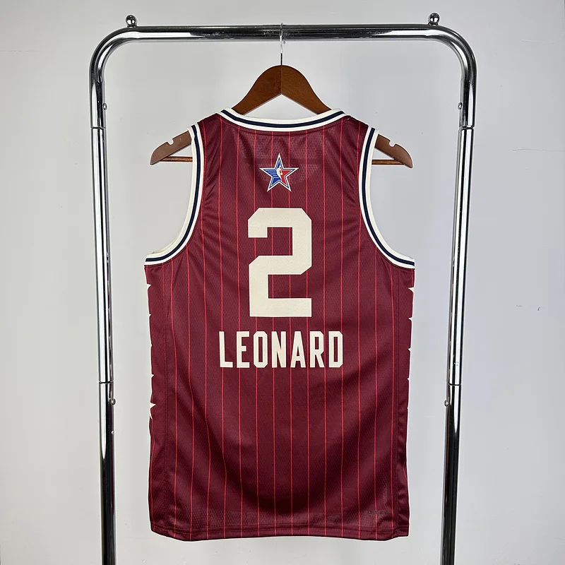 2024 Season   NBA Los Angeles Clippers Basketball jersey All-Star    Red  #2   LEONARD