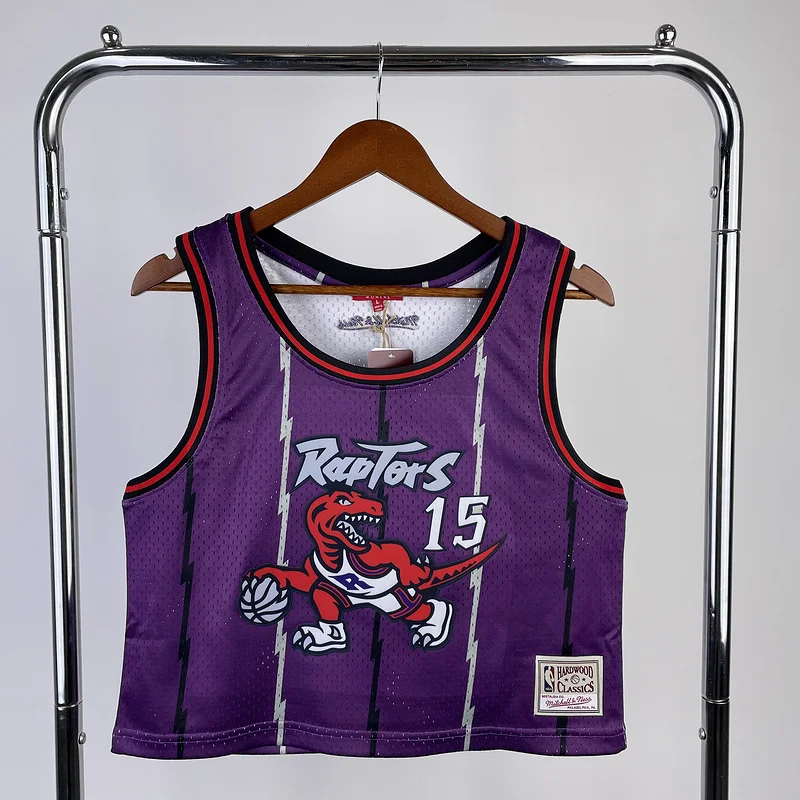 Mitchell Ness Women Retro NBA Toronto Raptors Basketball Jersey Purple #15 CARTER