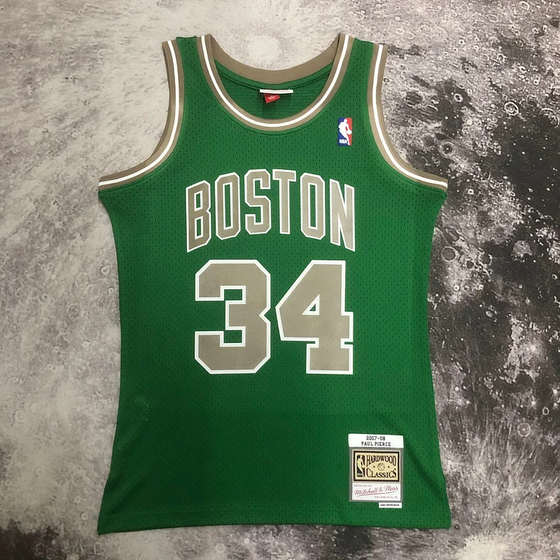 2007 2008 Season MN Hot Print Retro NBA Boston Celtics Basketball Jersey #34 PIERCE