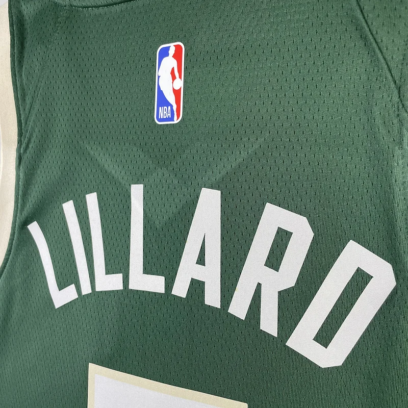 2023 Season NBA Milwaukee Bucks Basketball jersey away Green #0 LILLARD