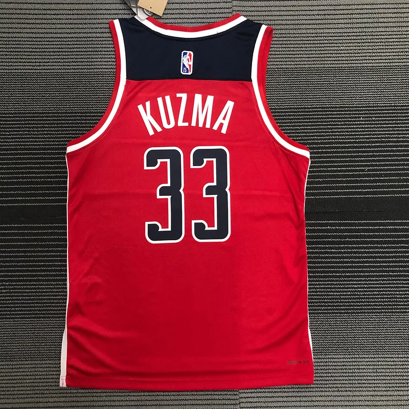 75th anniversary Washington Wizards Basketball Jersey Red #33 KUZMA