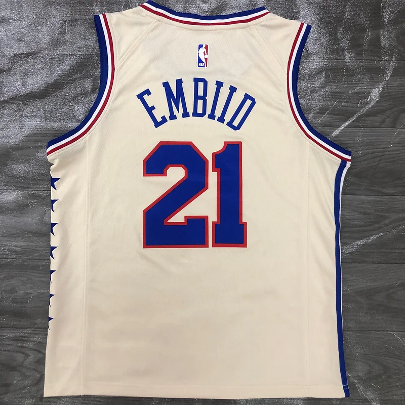 2021 Season NBA Philadelphia 76ers Basketball Jersey Bonus edition #21 EMBIID