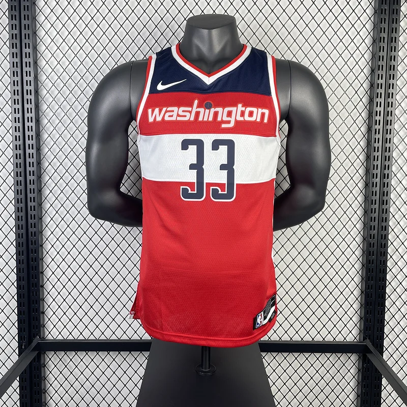 2023  Washington Wizards Basketball Jersey   Aawy   Red  #33    KUZMA