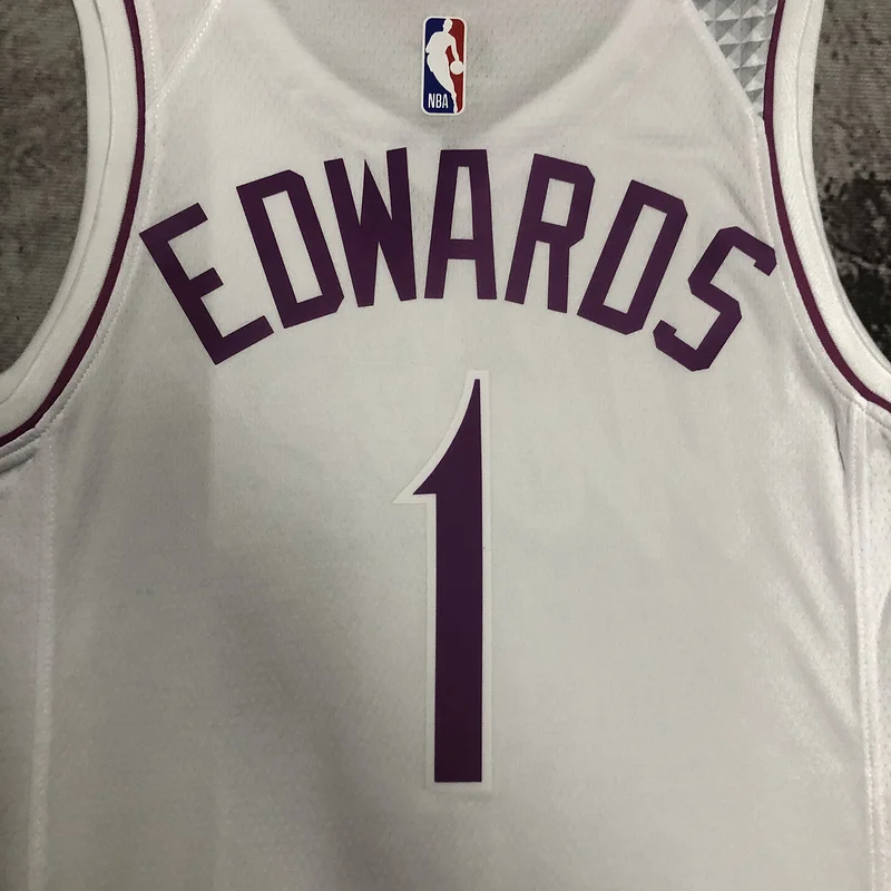 Minnesota Timberwolves Basketball Jersey white pink #1 EDWARDS