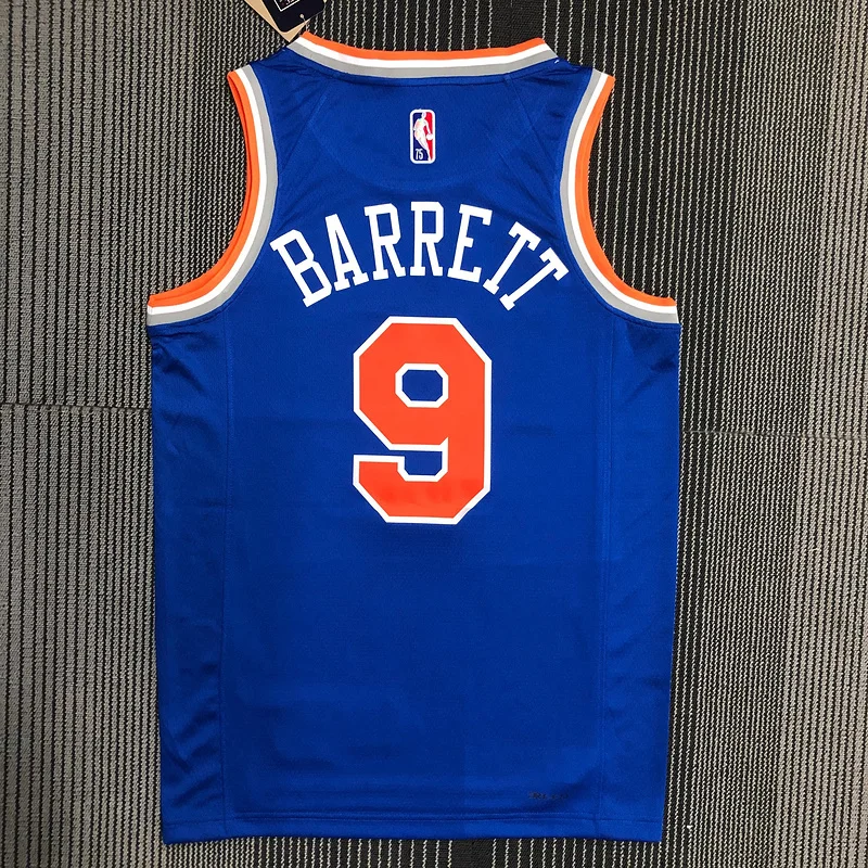 75th anniversary New York Knicks Basketball Jersey Blue #9 BARRETT