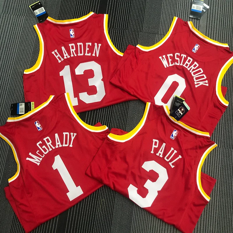 Houston Rockets Basketball Jersey Retro 红 #13 HARDEN