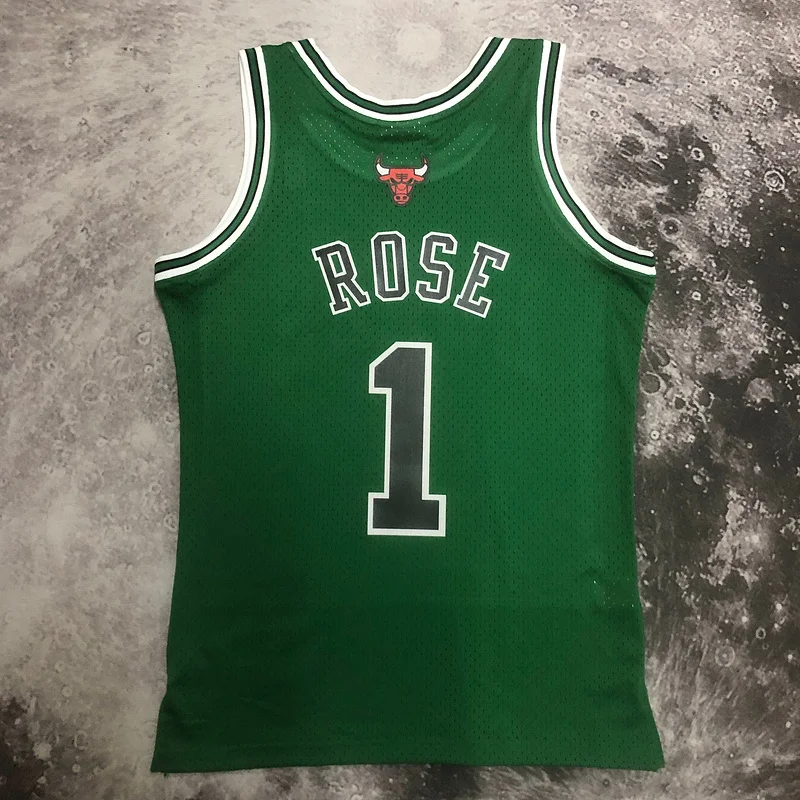 MN Hot Print Retro NBA Chicago Bulls Basketball jersey 2008 2009 Season #1 ROSE