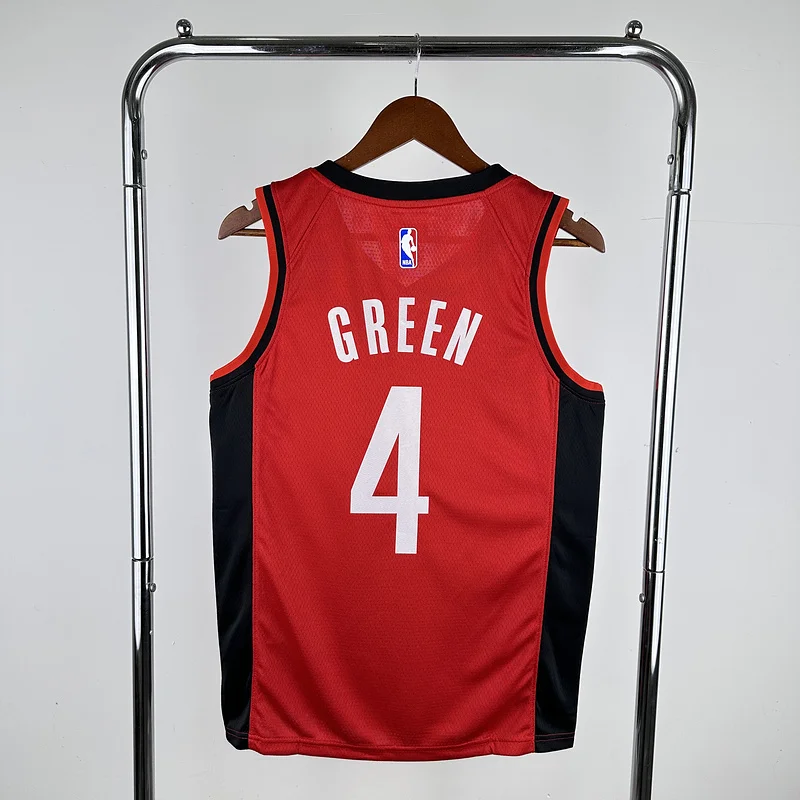 2023 Houston Rockets Basketball Jersey Aawy Red #4 GREEN