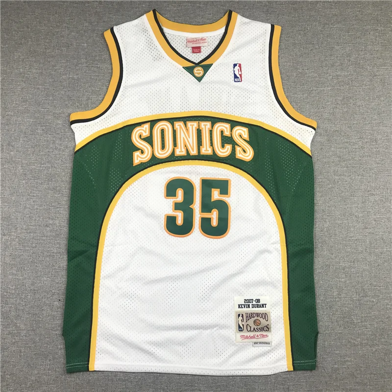 Mitchell Ness NBA Seattle SuperSonics Basketball jersey 35 Retro White