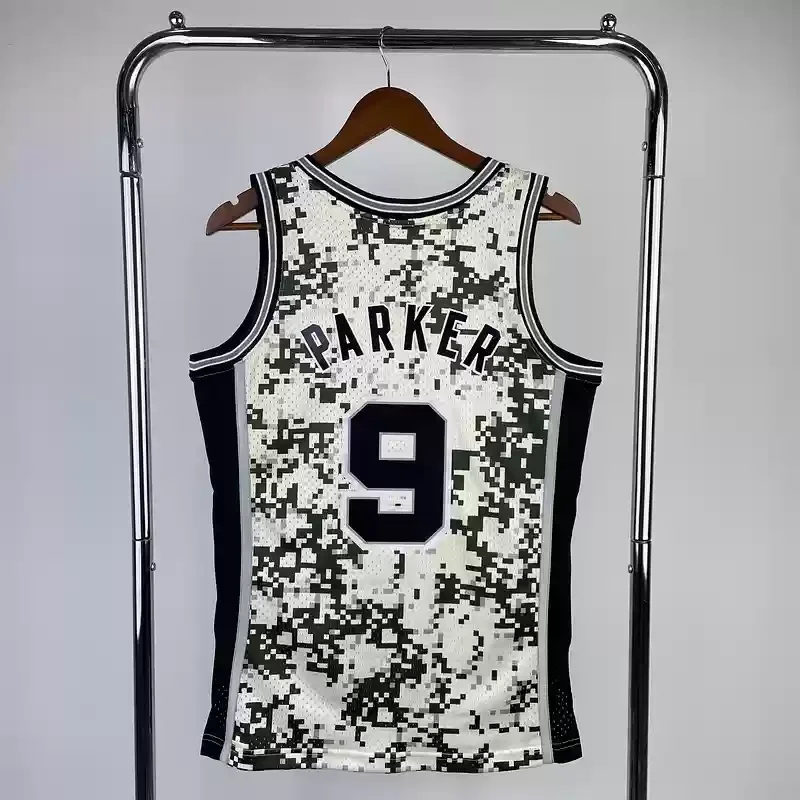 Mitchell Ness Hot Print Retro San Antonio Spurs Basketball Jersey 2013 2014 camouflage #9 PARKER