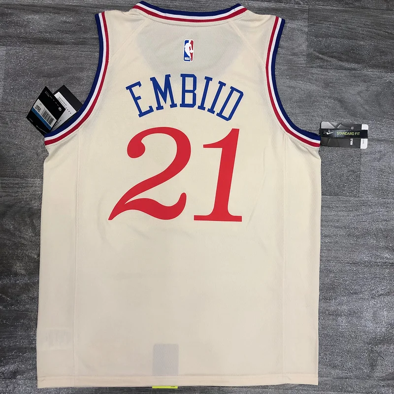 2020 Season NBA Philadelphia 76ers Basketball Jersey city version limited #21 EMBIID