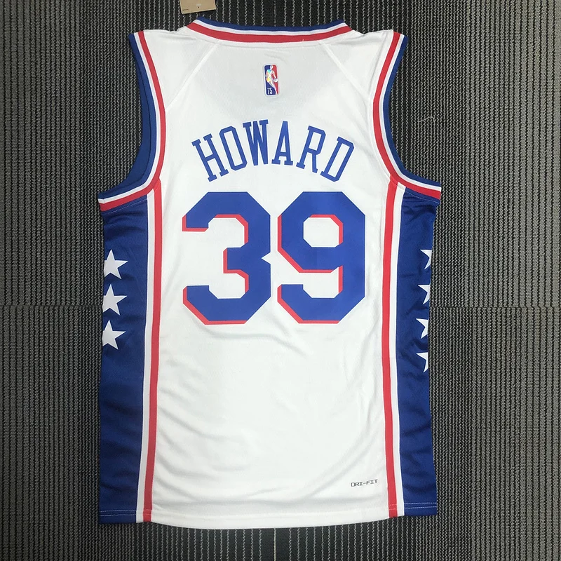 75th anniversary NBA Philadelphia 76ers Basketball Jersey V-neck White #39 HOWARD