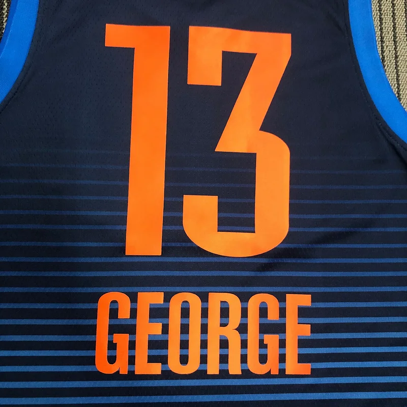 NBA Oklahoma City Thunder Basketball Jersey Blue stripe #13 GEORGE