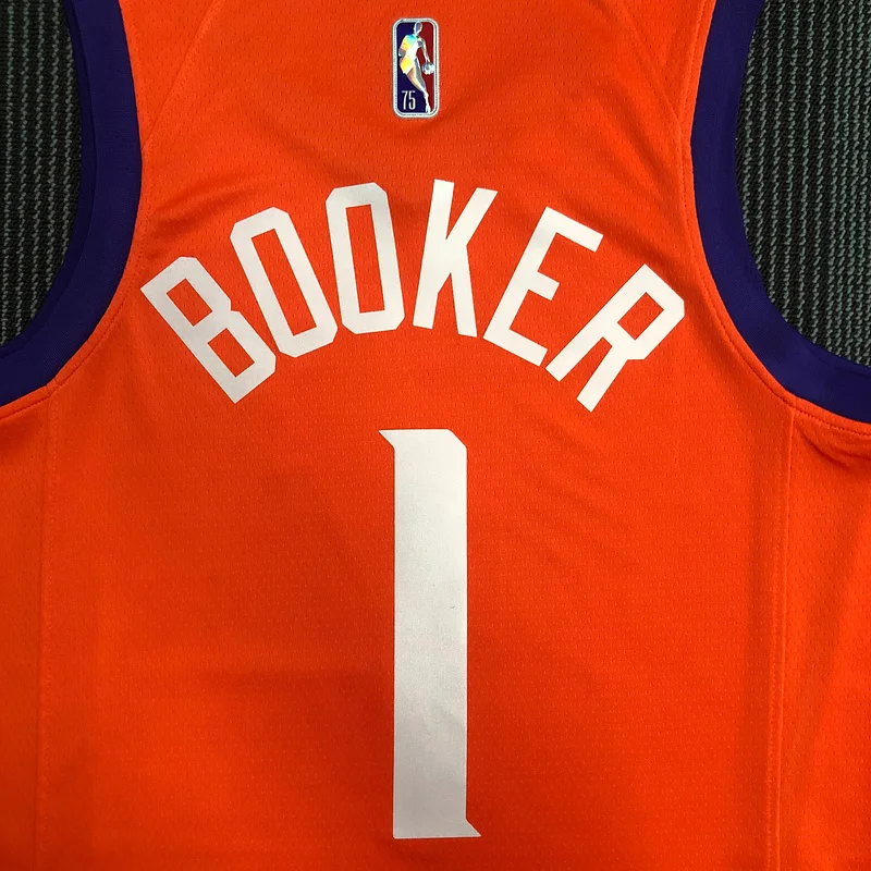 NBA Phoenix Suns Basketball jersey trapeze limited Orange #1 BOOKER