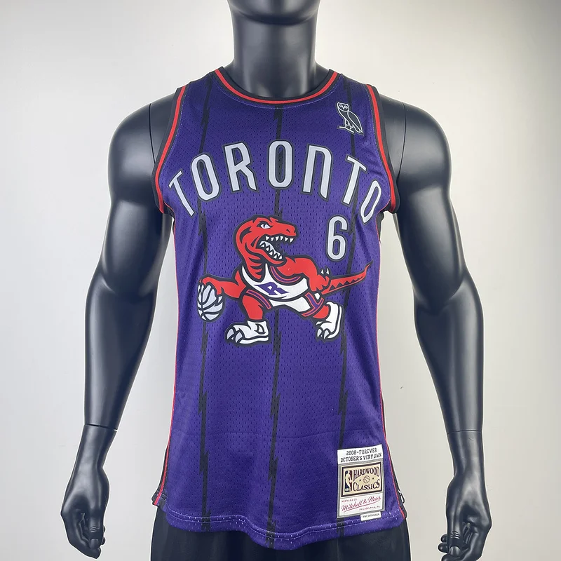 Mitchell Ness Fan Version Hot Print Retro: NBA Toronto Raptors Basketball Jersey Purple #6