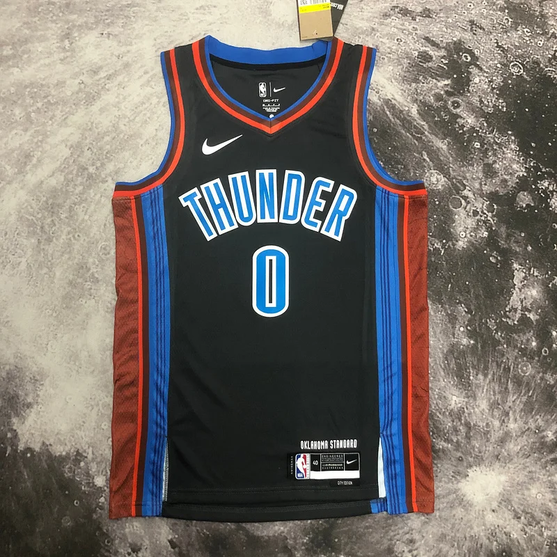 2023 NBA Oklahoma City Thunder Basketball Jersey city version #0 WESTBROOK