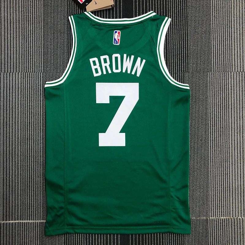 75th anniversary NBA Boston Celtics Basketball Jersey Green #7 BROWN